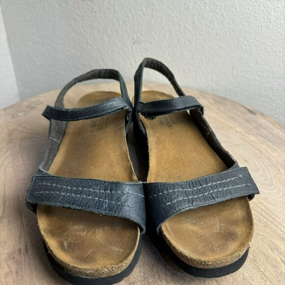 Naot Womens Size 41 10 Blue Leather Sandals with adjustable Straps & Rubber Sole - Picture 2 of 10
